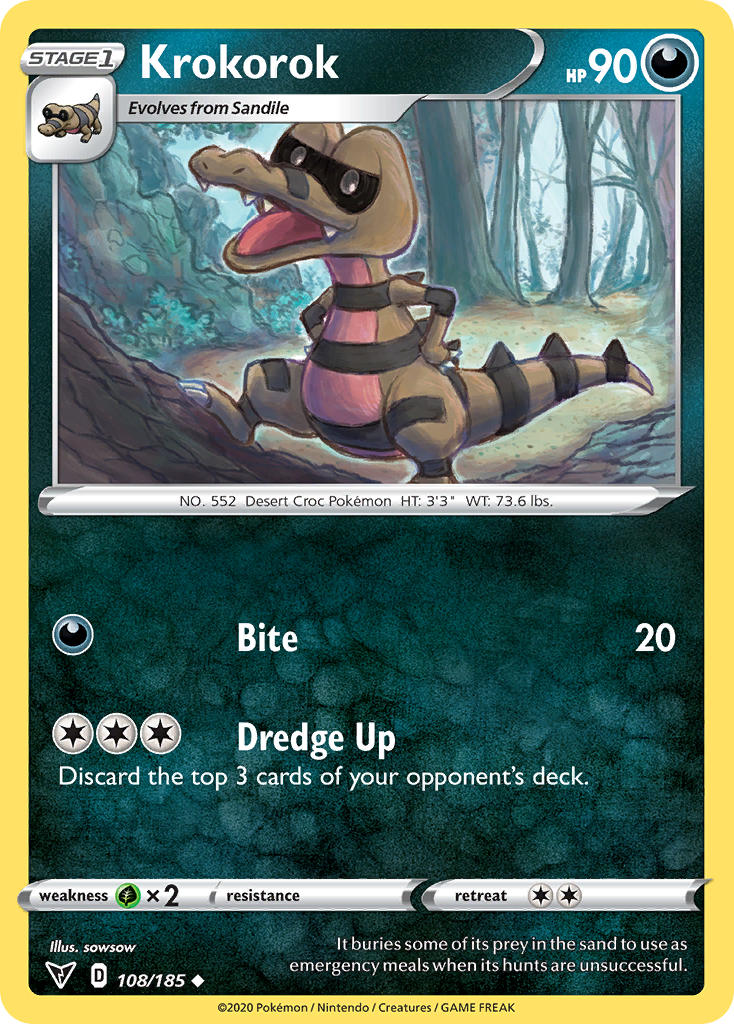 Krokorok (108/185) [Sword & Shield: Vivid Voltage] | Card Citadel
