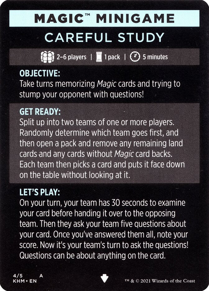 Careful Study (Magic Minigame) [Kaldheim Minigame] | Card Citadel