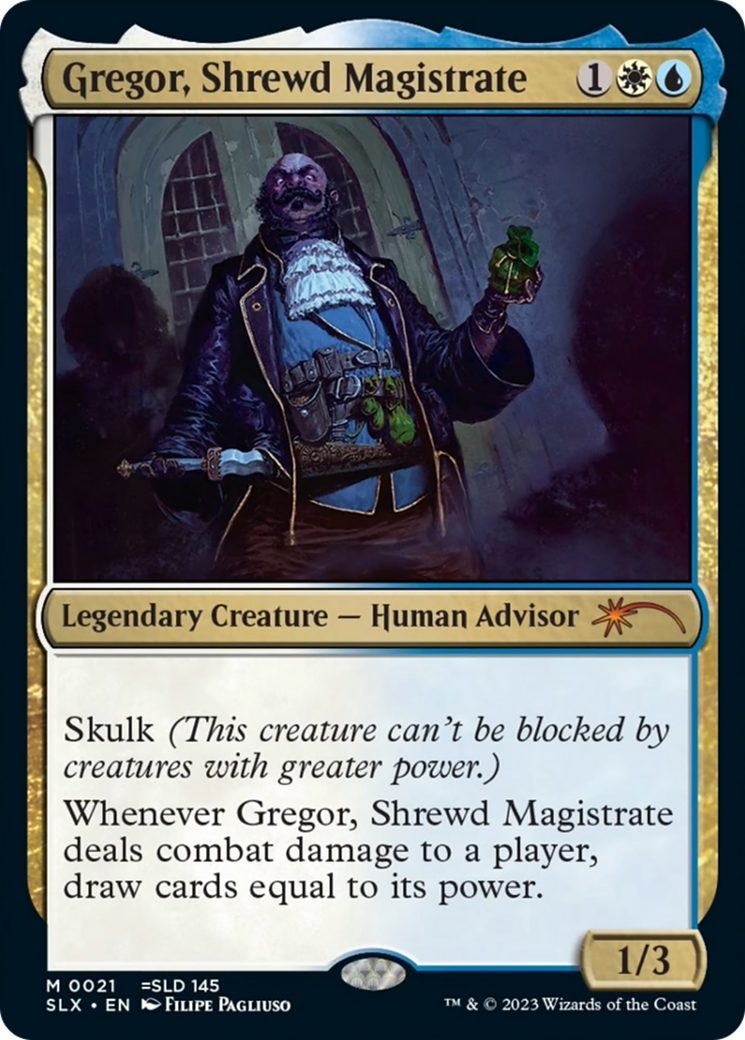 Gregor, Shrewd Magistrate [Secret Lair: Universes Within] | Card Citadel