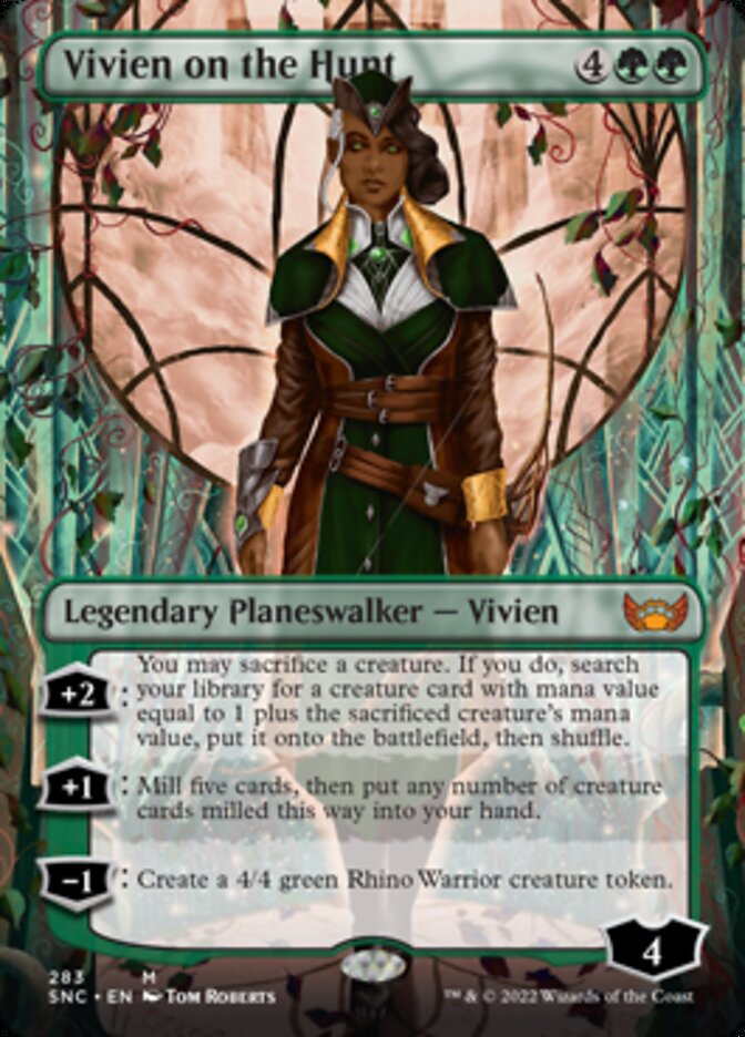 Vivien on the Hunt (Borderless) [Streets of New Capenna] | Card Citadel