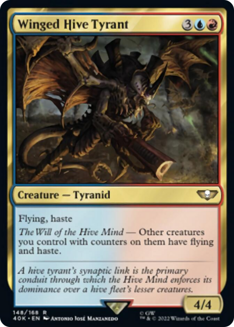 Winged Hive Tyrant (Surge Foil) [Universes Beyond: Warhammer 40,000] | Card Citadel