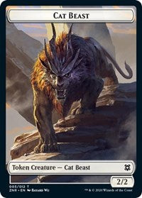 Cat Beast // Construct Double-sided Token [Zendikar Rising Tokens] | Card Citadel