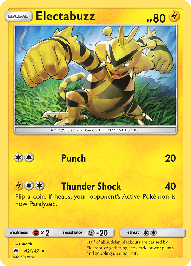 Electabuzz (42/147) [Sun & Moon: Burning Shadows] | Card Citadel