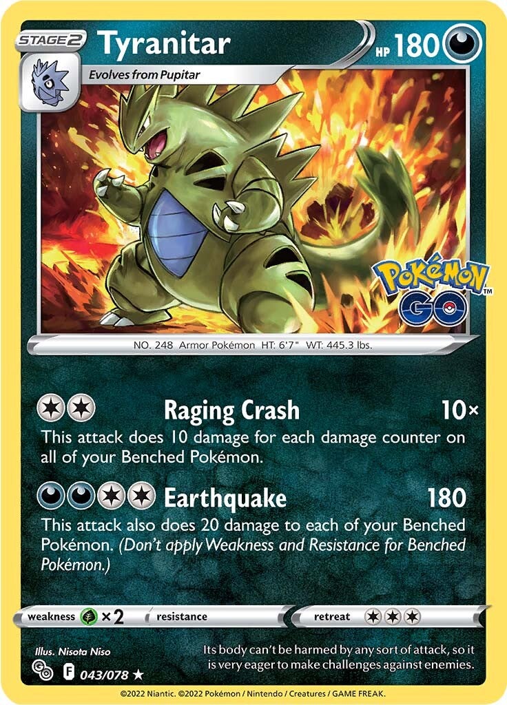 Tyranitar (043/078) [Pokémon GO] | Card Citadel