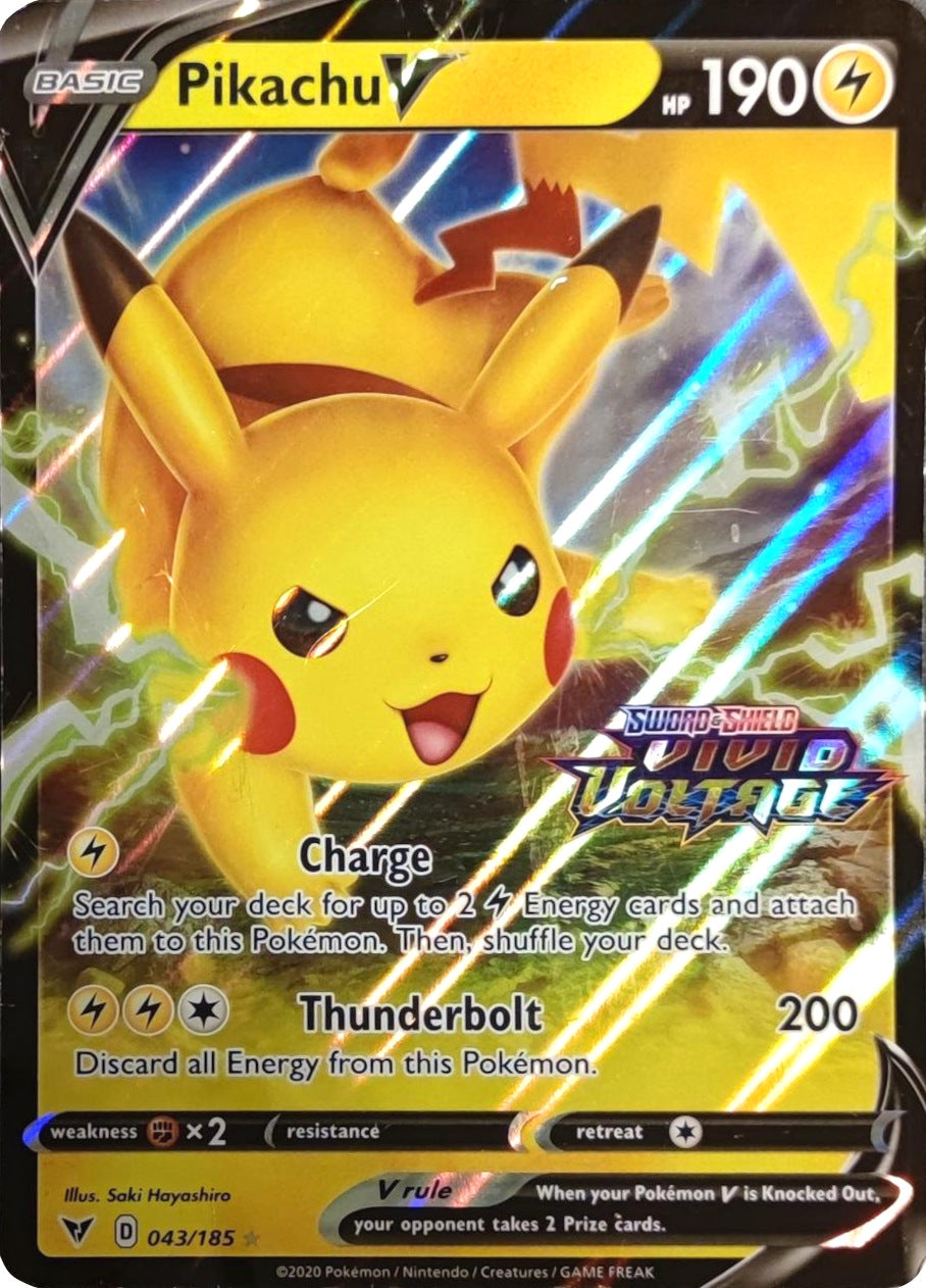 Pikachu V (043/185) (Vivid Voltage Stamp) [Sword & Shield: Vivid Voltage] | Card Citadel
