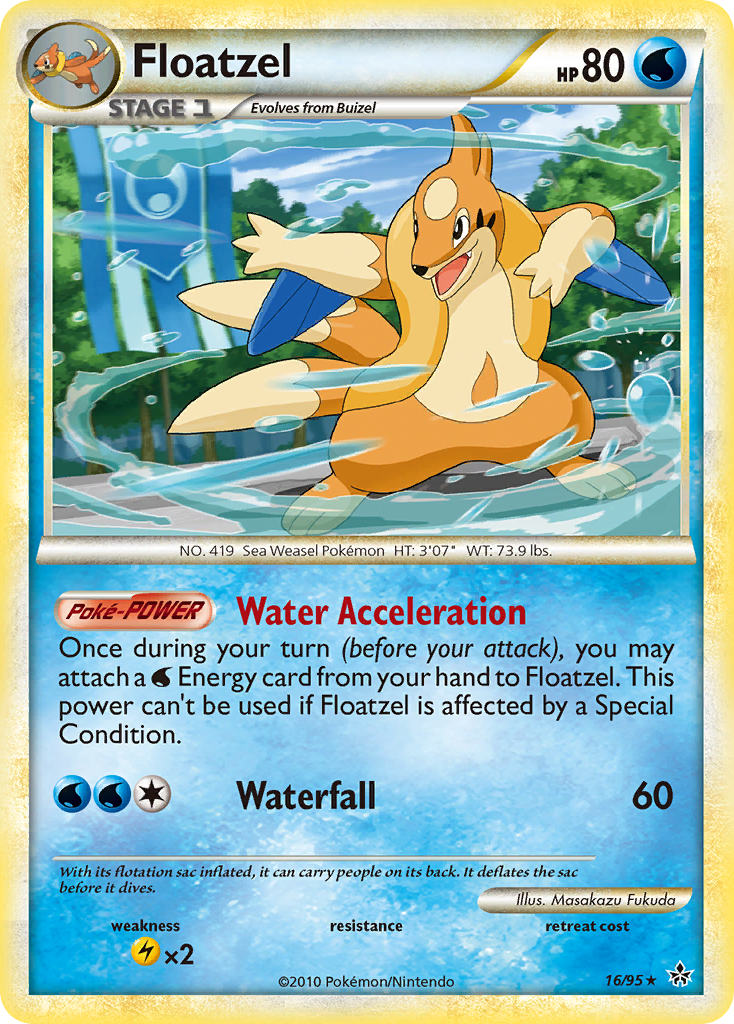 Floatzel (16/95) [HeartGold & SoulSilver: Unleashed] | Card Citadel