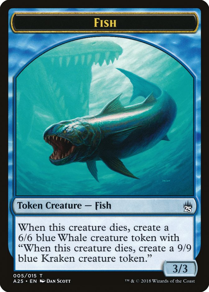 Fish // Kraken Double-sided Token [Masters 25 Tokens] | Card Citadel