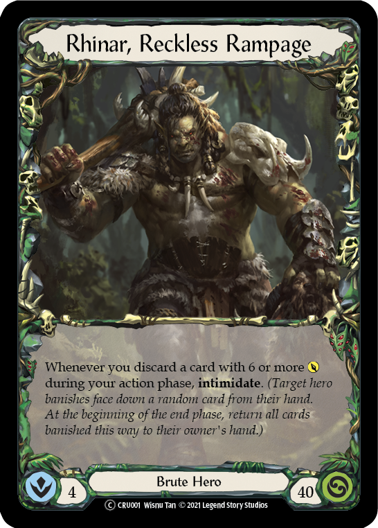 Rhinar, Reckless Rampage [CRU001] Unlimited Normal | Card Citadel
