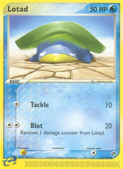 Lotad (67/100) [EX: Sandstorm] | Card Citadel