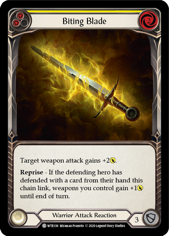 Biting Blade (Yellow) [U-WTR136] (Welcome to Rathe Unlimited)  Unlimited Normal | Card Citadel