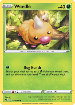 Weedle (001/185) [Sword & Shield: Vivid Voltage] | Card Citadel