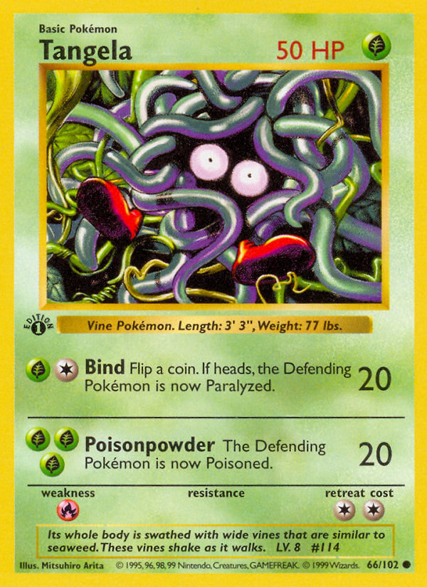 Tangela (66/102) (Shadowless) [Base Set 1st Edition] | Card Citadel