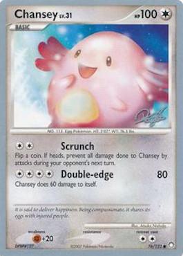 Chansey LV.31 (76/123) (Bliss Control - Paul Atanassov) [World Championships 2008] | Card Citadel