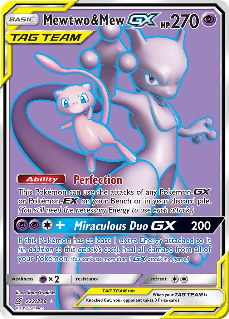 Mewtwo & Mew GX (222/236) [Sun & Moon: Unified Minds] | Card Citadel