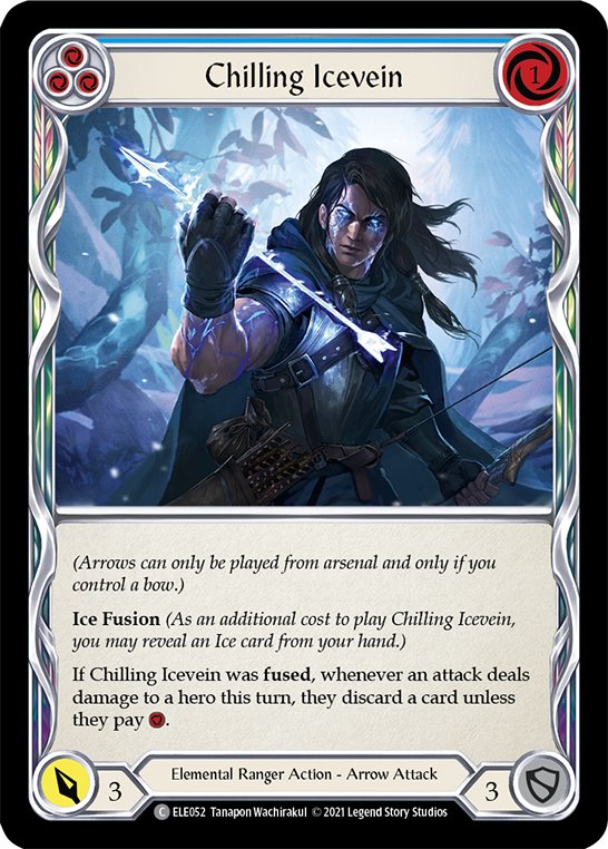 Chilling Icevein (Blue) [ELE052] (Tales of Aria)  1st Edition Rainbow Foil | Card Citadel