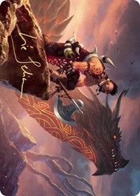 Dragonkin Berserker Art Card (Gold-Stamped Signature) [Kaldheim: Art Series] | Card Citadel