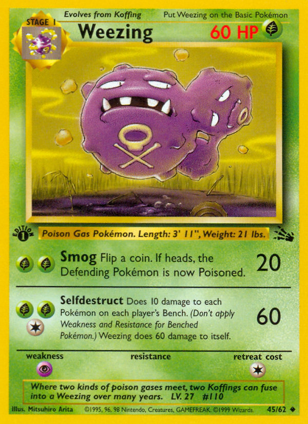 Weezing (45/62) [Fossil 1st Edition] | Card Citadel