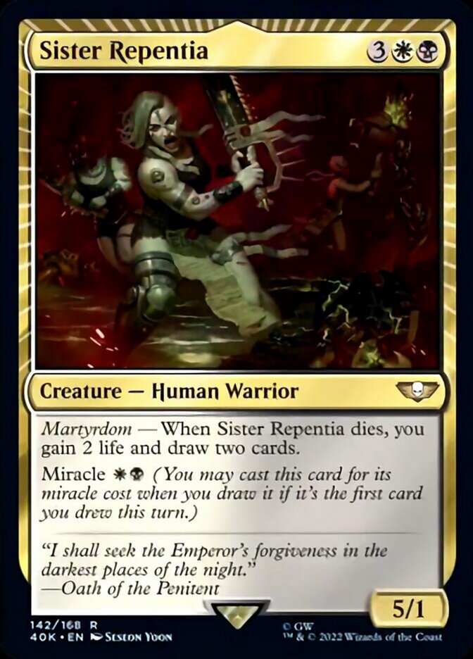 Sister Repentia (Surge Foil) [Universes Beyond: Warhammer 40,000] | Card Citadel
