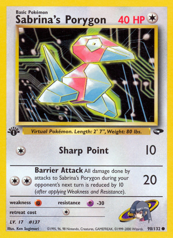 Sabrina's Porygon (98/132) [Gym Challenge 1st Edition] | Card Citadel