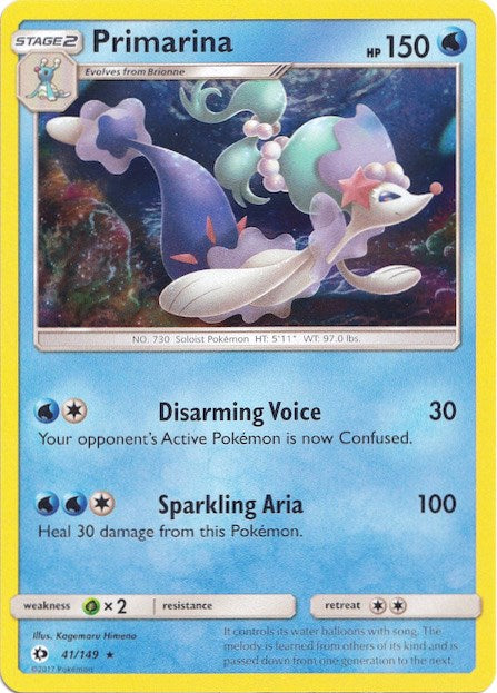 Primarina (41/149) (Water Web Holo) [Sun & Moon: Base Set] | Card Citadel