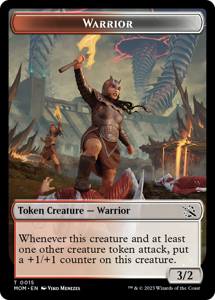 Warrior // Zombie Double-Sided Token [March of the Machine Tokens] | Card Citadel