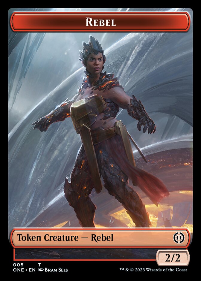 Rebel // Phyrexian Germ Double-Sided Token [Phyrexia: All Will Be One Commander Tokens] | Card Citadel