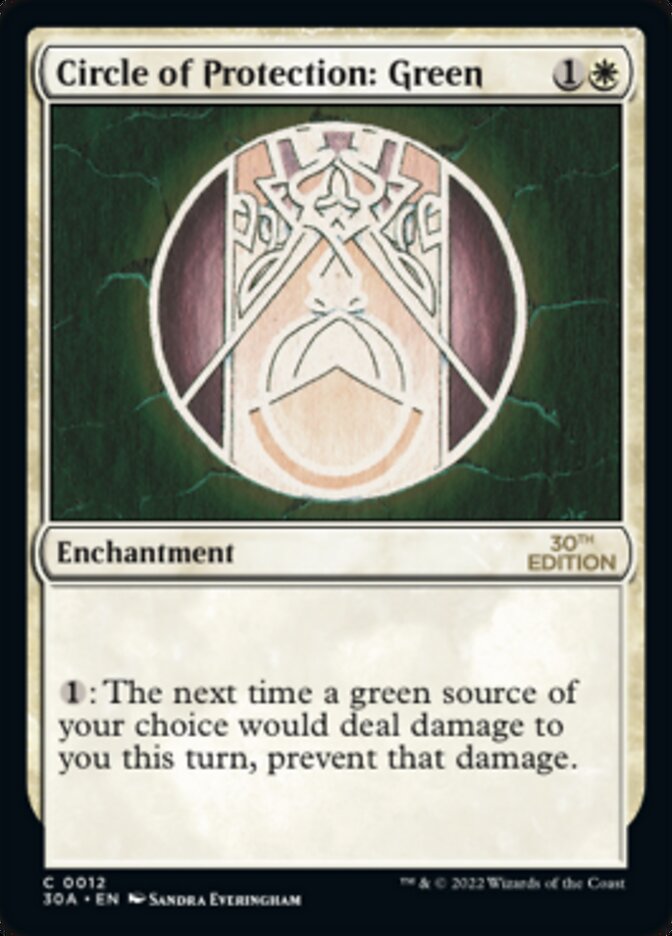 Circle of Protection: Green [30th Anniversary Edition] | Card Citadel