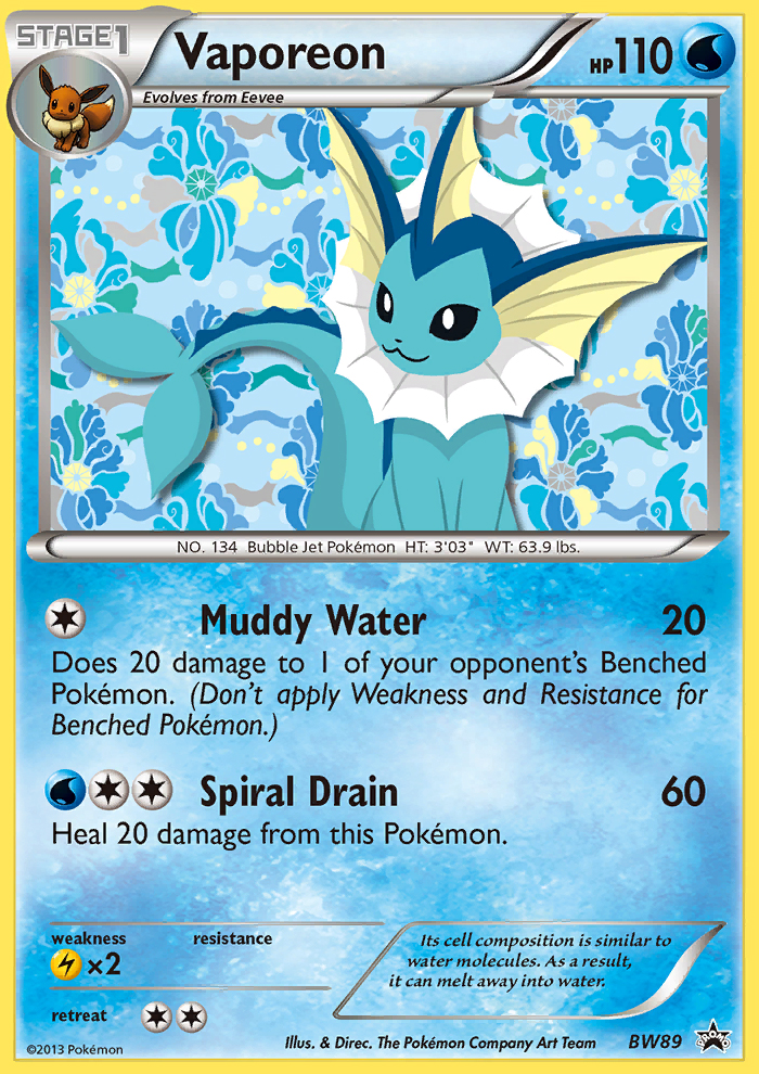 Vaporeon (BW89) [Black & White: Black Star Promos] | Card Citadel