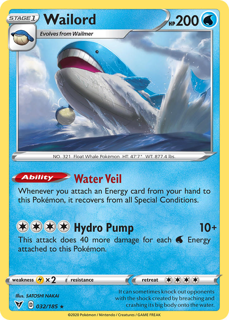 Wailord (032/185) [Sword & Shield: Vivid Voltage] | Card Citadel