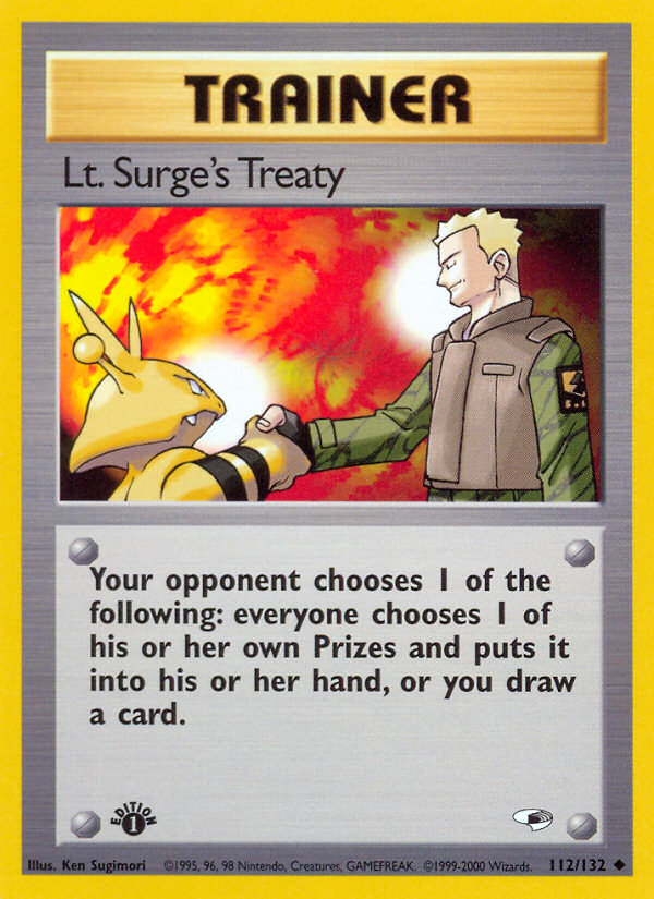 Lt. Surge's Treaty (112/132) [Gym Heroes 1st Edition] | Card Citadel