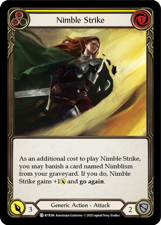 Nimble Strike (Yellow) [U-WTR186] (Welcome to Rathe Unlimited)  Unlimited Rainbow Foil | Card Citadel