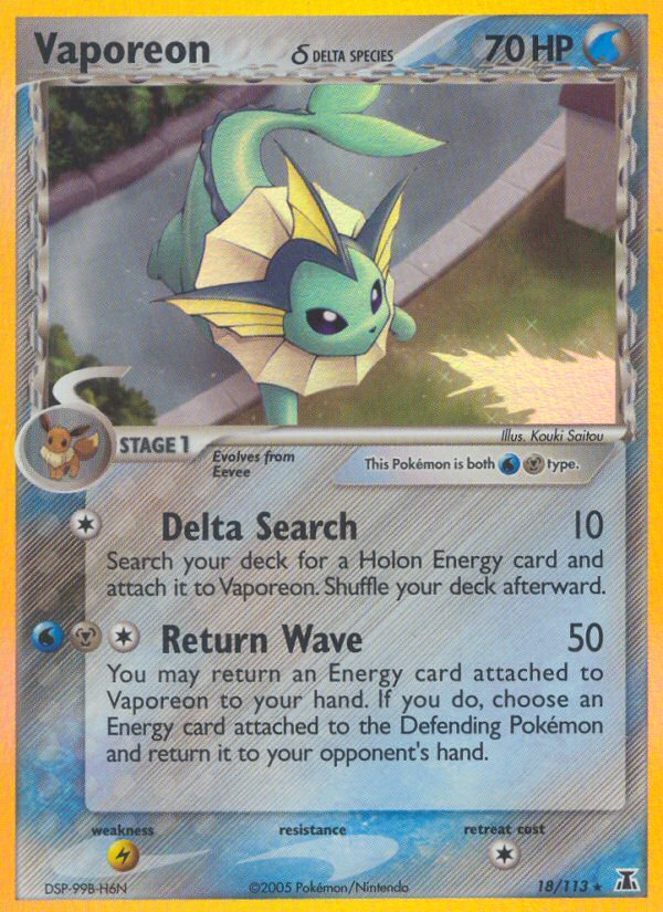 Vaporeon (18/113) (Delta Species) [EX: Delta Species] | Card Citadel