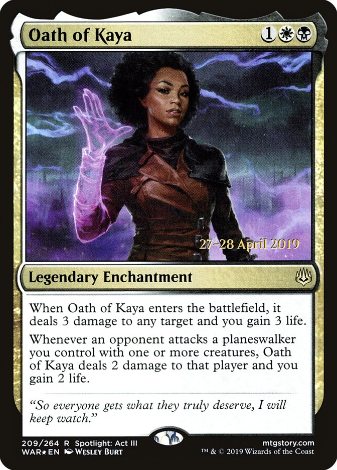 Oath of Kaya  [War of the Spark Prerelease Promos] | Card Citadel