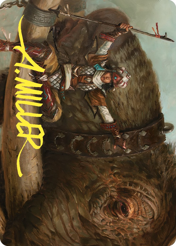 Tuskguard Captain Art Card (Gold-Stamped Signature) [Commander Masters Art Series] | Card Citadel