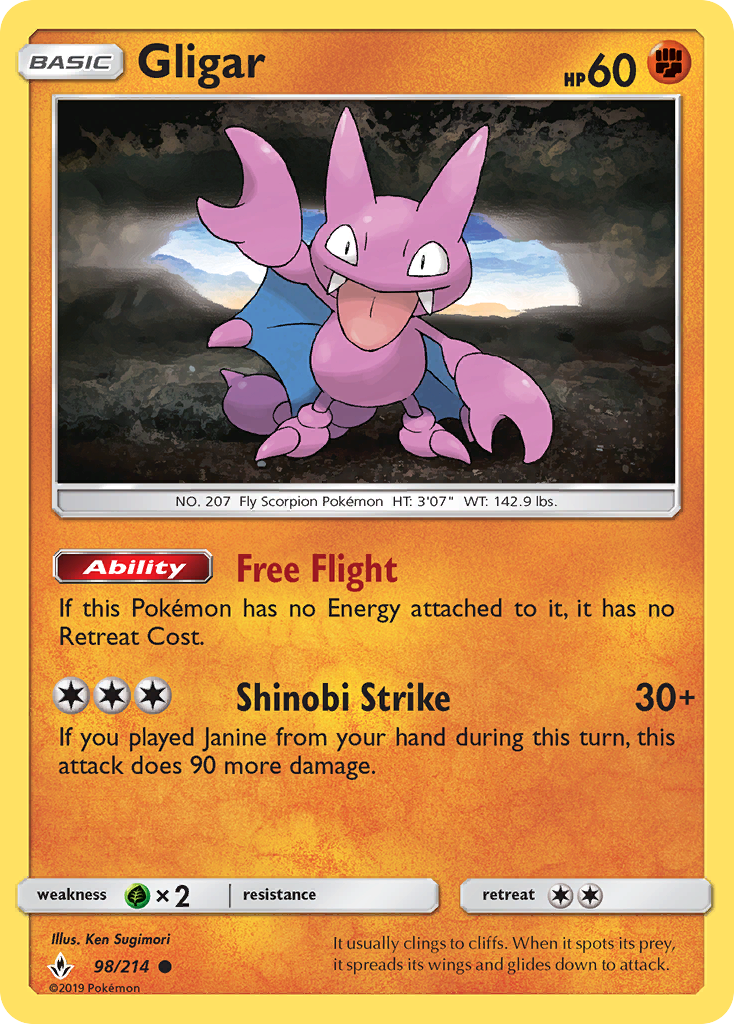 Gligar (98/214) [Sun & Moon: Unbroken Bonds] | Card Citadel