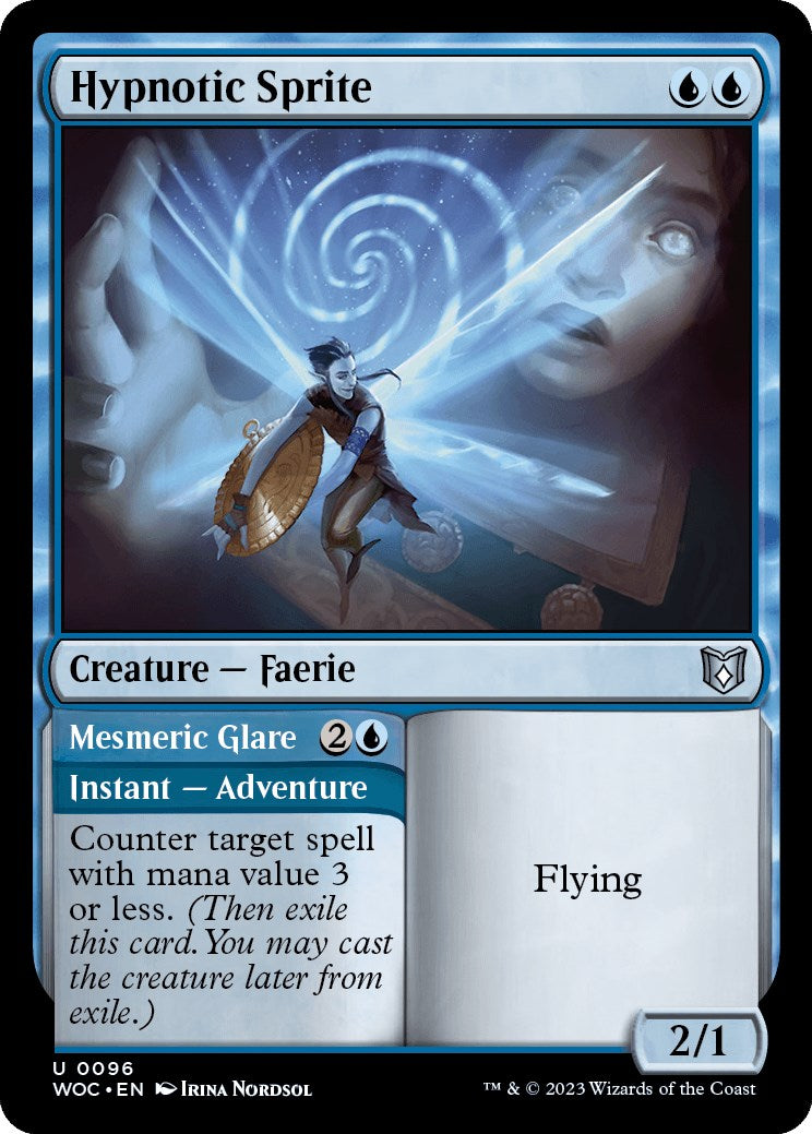 Hypnotic Sprite // Mesmeric Glare [Wilds of Eldraine Commander] | Card Citadel