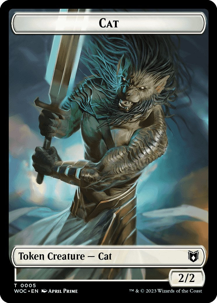 Cat (0005) // Human Double-Sided Token [Wilds of Eldraine Commander Tokens] | Card Citadel
