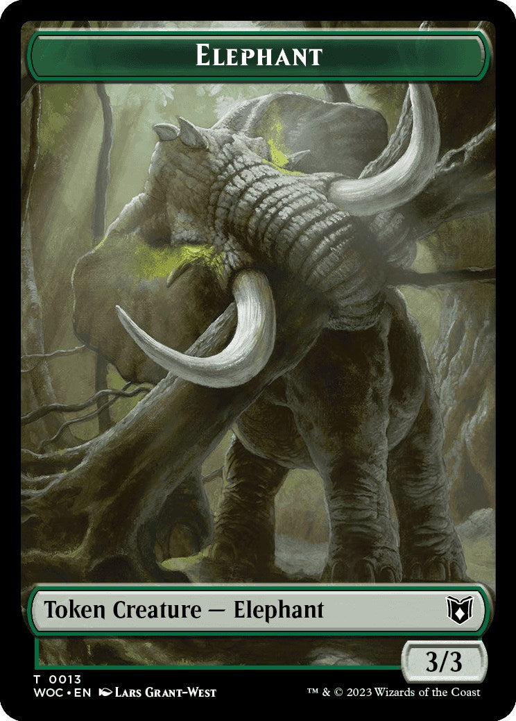 Elephant // Saproling Double-Sided Token [Wilds of Eldraine Commander Tokens] | Card Citadel