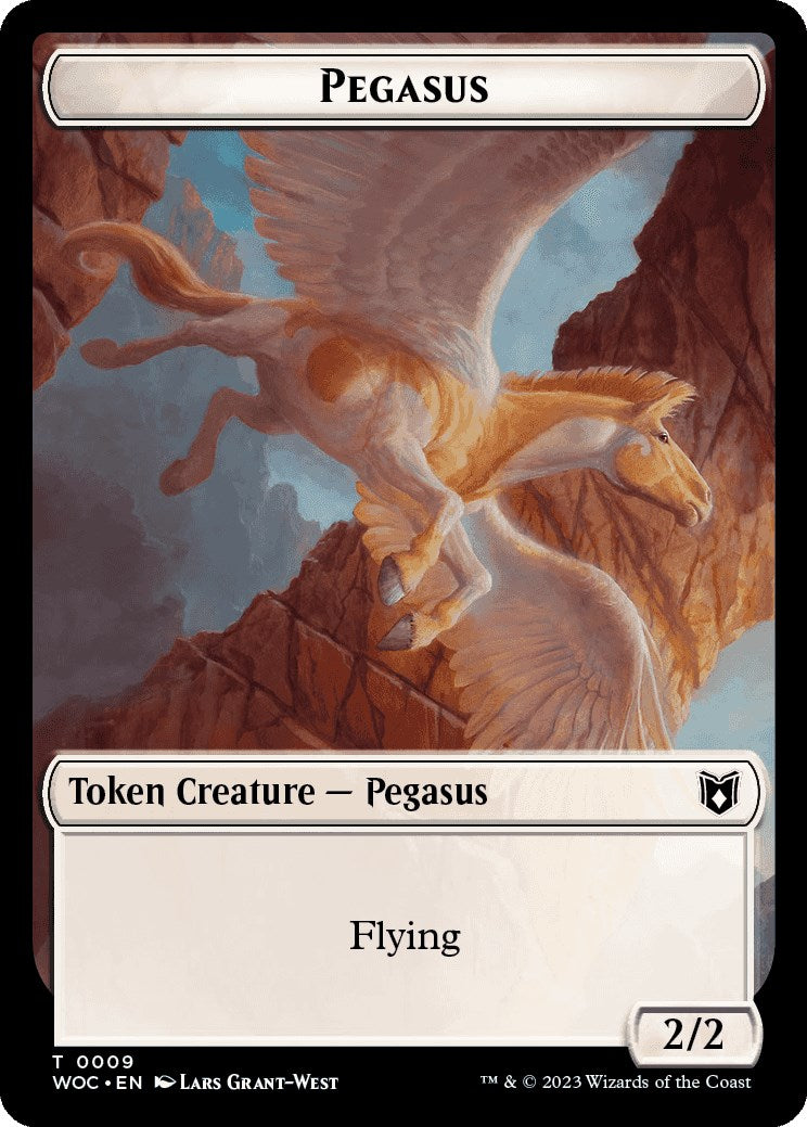 Pegasus // Saproling Double-Sided Token [Wilds of Eldraine Commander Tokens] | Card Citadel