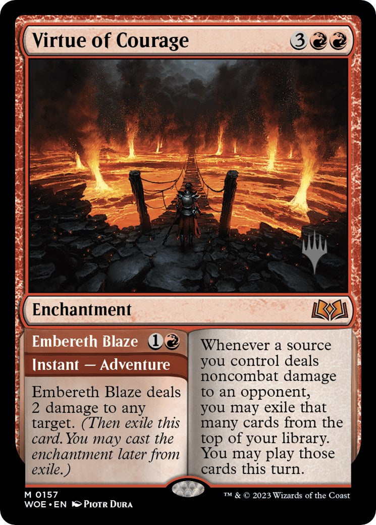 Virtue of Courage //Embereth Blaze (Promo Pack) [Wilds of Eldraine Promos] | Card Citadel