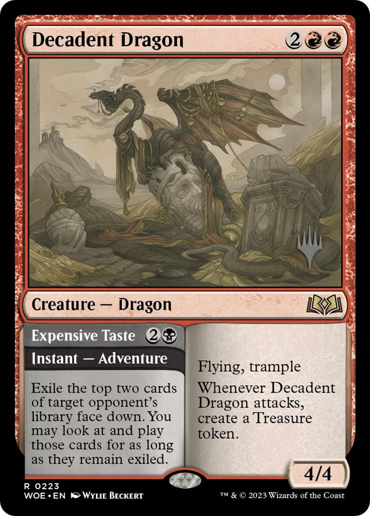 Decadent Dragon // Expensive Taste (Promo Pack) [Wilds of Eldraine Promos] | Card Citadel