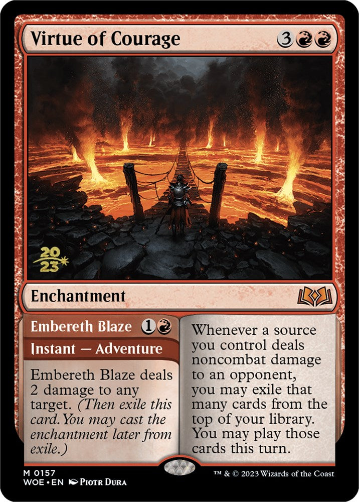 Virtue of Courage // Embereth Blaze [Wilds of Eldraine Prerelease Promos] | Card Citadel