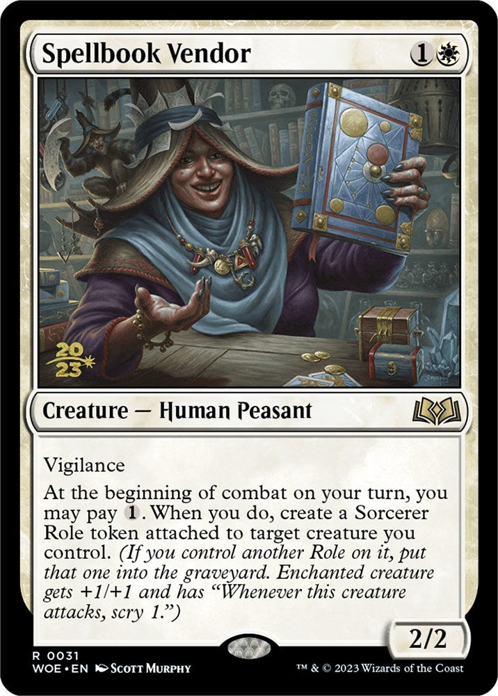 Spellbook Vendor [Wilds of Eldraine Prerelease Promos] | Card Citadel