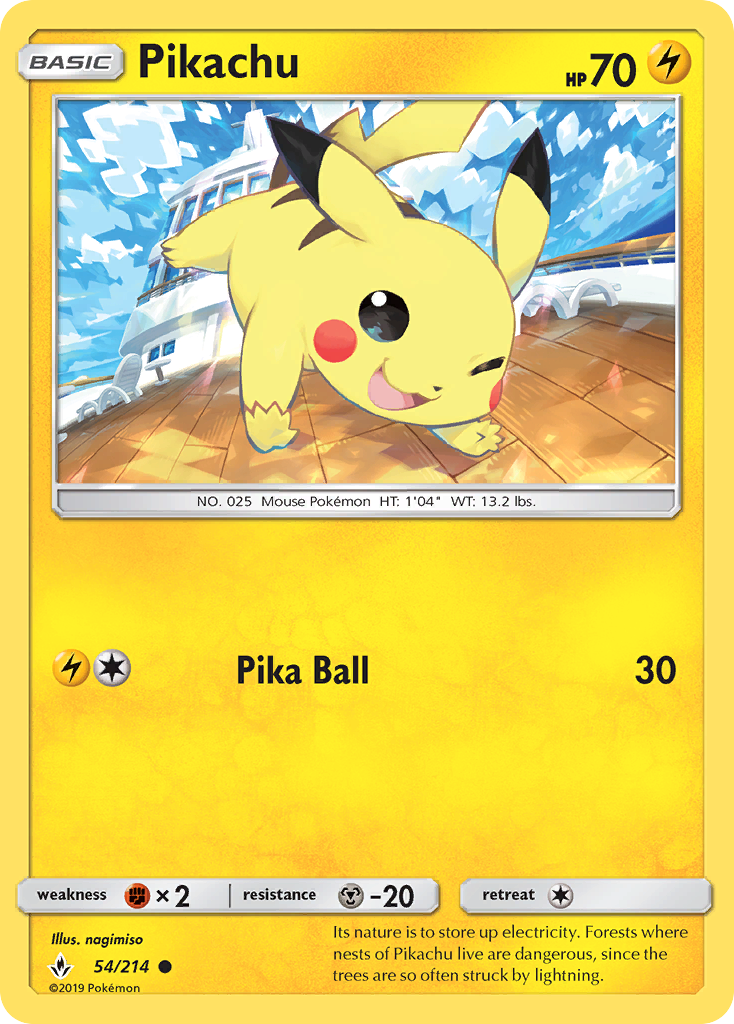 Pikachu (54/214) [Sun & Moon: Unbroken Bonds] | Card Citadel