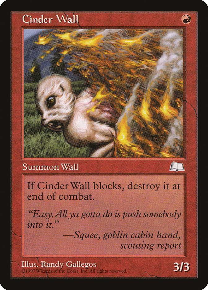Cinder Wall [Weatherlight] | Card Citadel