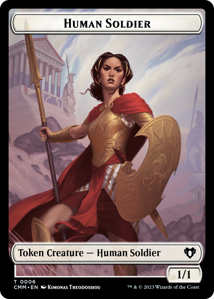 Human Soldier // Knight Double-Sided Token [Commander Masters Tokens] | Card Citadel