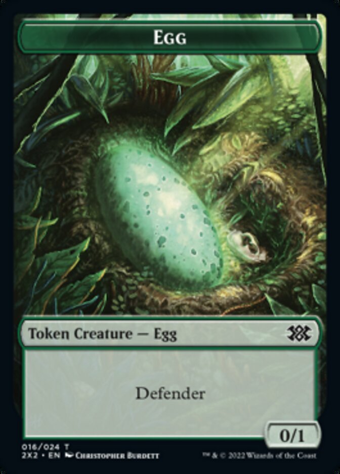 Egg // Phyrexian Golem Double-sided Token [Double Masters 2022 Tokens] | Card Citadel