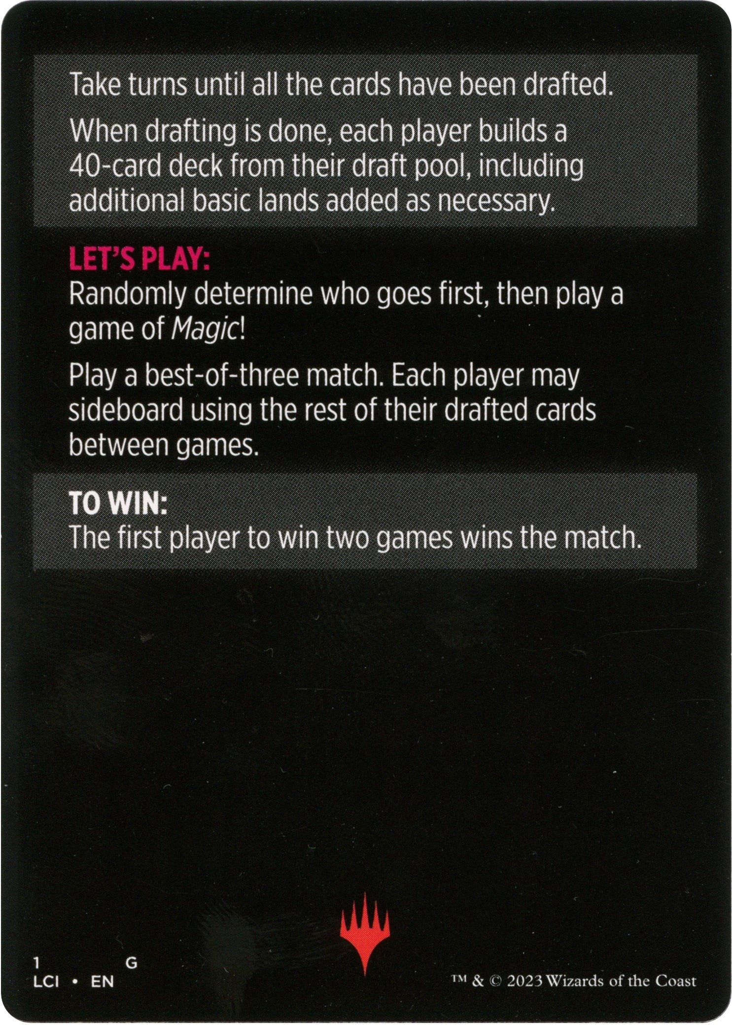 Winchester Draft (Magic Minigame) [The Lost Caverns of Ixalan Minigame] | Card Citadel