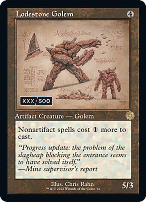 Lodestone Golem (Retro Schematic) (Serial Numbered) [The Brothers' War Retro Artifacts] | Card Citadel