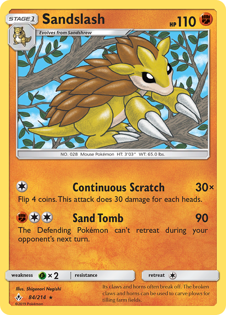 Sandslash (84/214) [Sun & Moon: Unbroken Bonds] | Card Citadel